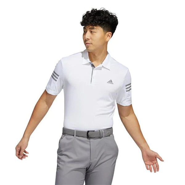 adidas-3 Stripe Polo Shirt Mens